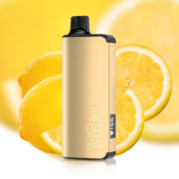 : Alibarbar Ingot 9000 Puffs Pink Lemon luxury metallic gold disposable vape carton