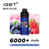iGET Bar Plus Blueberry Raspberry Bubblegum 6000 Puffs rechargeable disposable vape pod
