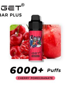 iGET Bar Plus Cherry Pomegranate 6000 Puffs rechargeable disposable vape pod
