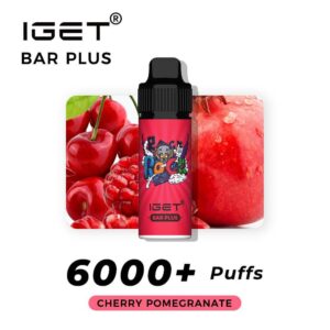 iGET Bar Plus Cherry Pomegranate 6000 Puffs rechargeable disposable vape pod
