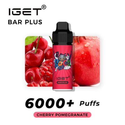 iGET Bar Plus Cherry Pomegranate 6000 Puffs rechargeable disposable vape pod