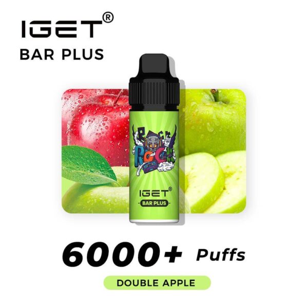 iget-bar-plus-double-apple-6000-puffs-bulk-supply iGET Bar Plus Double Apple 6000 Puffs sweet crisp red apple tangy green apple vape pod