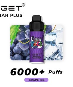• iGET Bar Plus Grape Ice 6000 Puffs sweet dark grape rich menthol ice vape pod