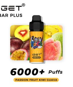 iGET BAR PLUS VAPE 6000 PUFF – PASSION FRUIT KIWI GUAVA - Online Vape Store Australia