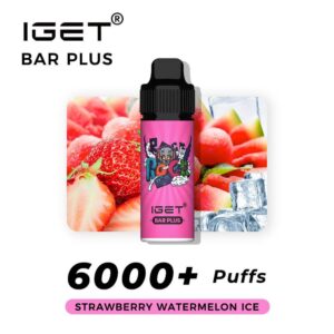 iGET Bar Plus Strawberry Watermelon Ice 6000 Puffs sweet strawberry lush watermelon arctic ice vape pod