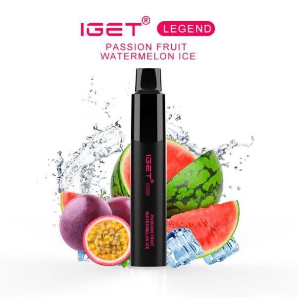 • iGET Legend 4000 Puffs Passion Fruit Watermelon Ice premium disposable vape device